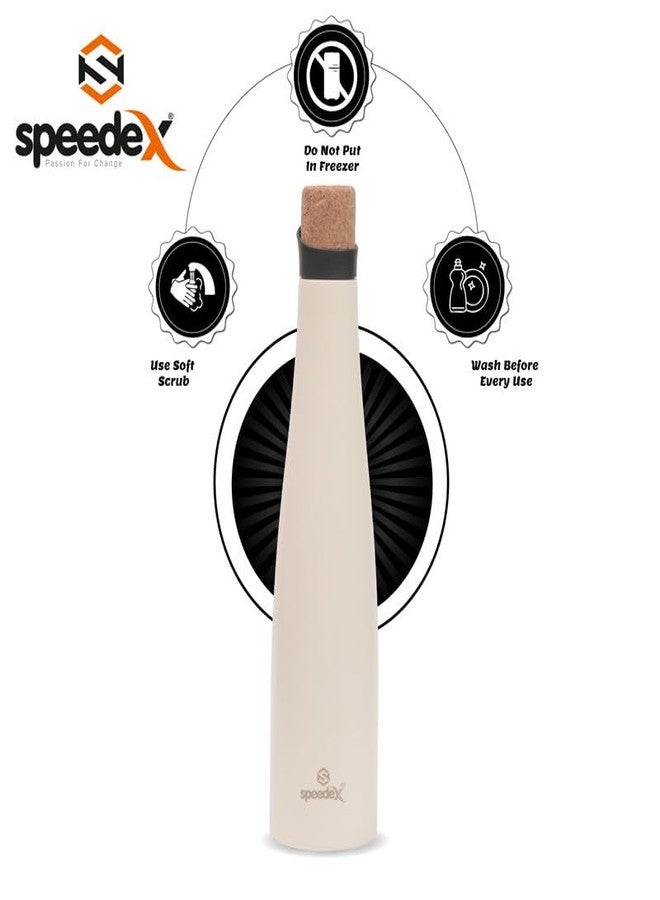 سبيديكس ترمس سبيدكس - 500 مل، معزول بتفريغ الهواء، مصنوع من الفولاذ المقاوم للصدأ، مناسب للأطفال والرجال والنساء - ترمس مثالي للمدرسة والمكتب والسفر، لحفظ المشروبات الساخنة والباردة - لون أبيض - Image 4